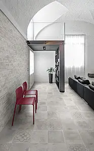 Background tile, Effect concrete, Color white, Unglazed porcelain stoneware, 20x60.4 cm, Finish matte